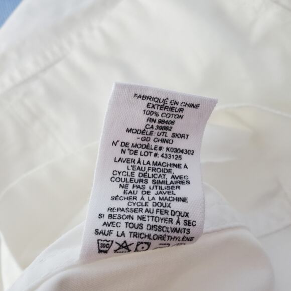 Theory White Cotton Chino Utility Skirt 18 - Picture 12 of 13